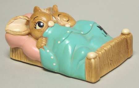 PenDelfin Figurine Twins-Turquoise Blanket/Pink Pillow - Boxed