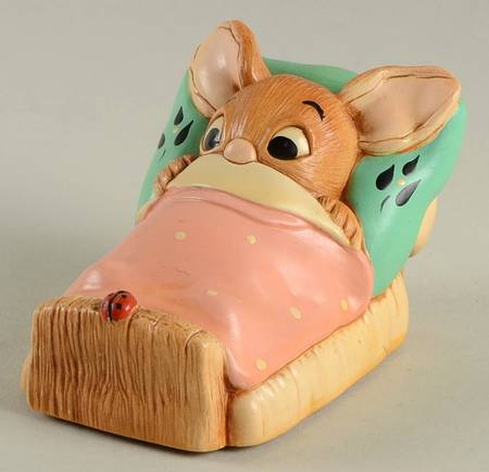 PenDelfin Figurine Wakey-Pink Blanket-Turquise Pillow - Boxed
