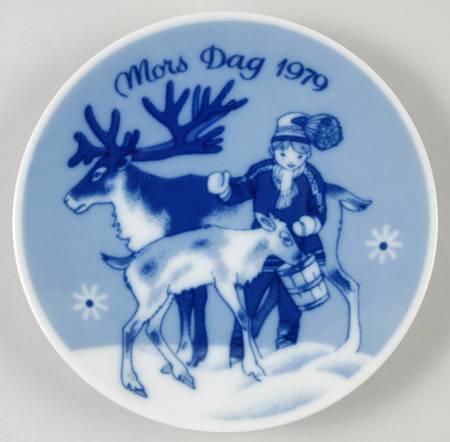 Mothers Day Plate Boy And Reindeer - No Box