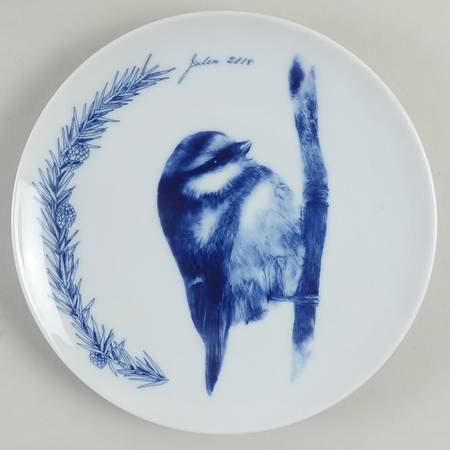 Christmas Plate Eurasian Blue Tit - No Box