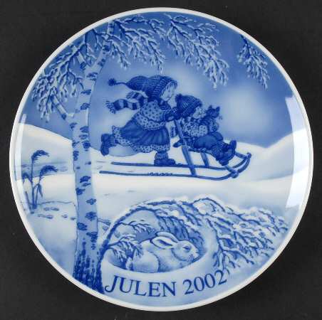 Christmas Plate The Kick Sled Ride - Boxed