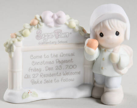 Sugar Town Figurines & Houses Marquee With Boy With Snowball Sign - Sword Trademark With Box