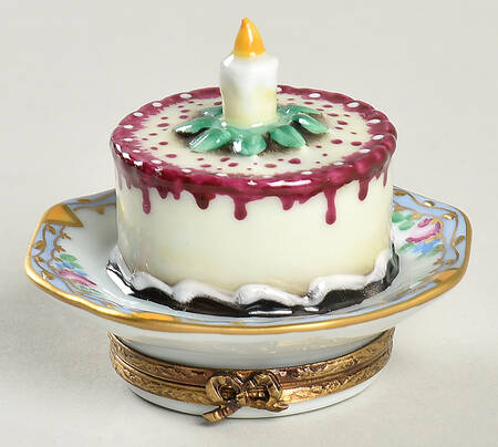 PEINT MAIN LIMOGES BOX Birthday Cake - Nb809, No Box