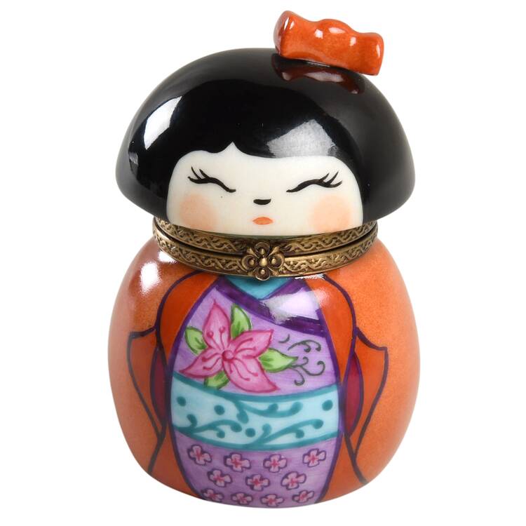 PEINT MAIN LIMOGES BOX Kokeshi Doll - Nb901, No Box