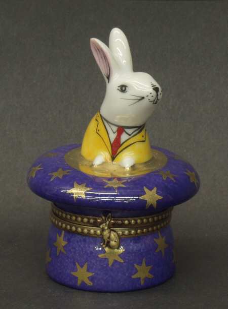 PEINT MAIN LIMOGES BOX Rabbit In Top Hat - No Box