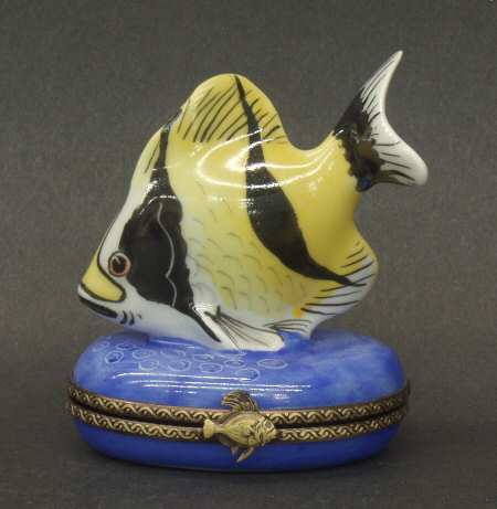 PEINT MAIN LIMOGES BOX Sunfish-Yellow & Black - No Box