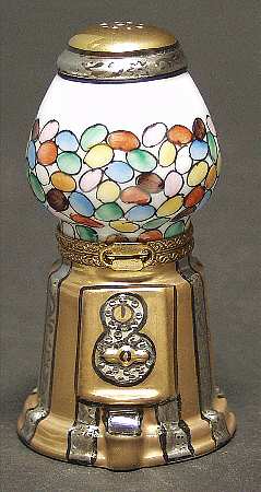 PEINT MAIN LIMOGES BOX Gumball Machine-Gold - No Box