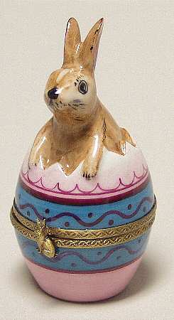 PEINT MAIN LIMOGES BOX Bunny Egg-Pink - No Box