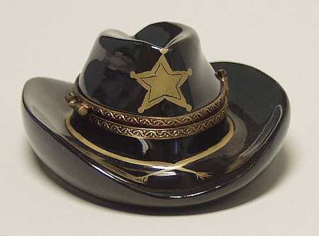 PEINT MAIN LIMOGES BOX Cowboy Hat - No Box