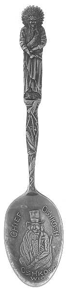Paye & Baker Souvenir Spoons Chief Oshkosh - No Box