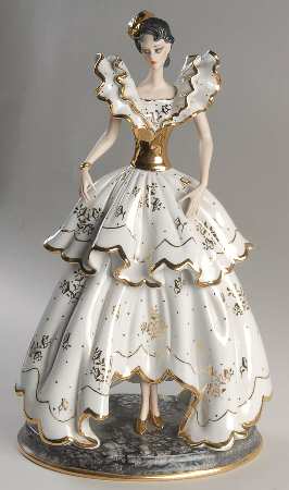 Classics Supermodels Model W/ Gold Floral Dress - No Box