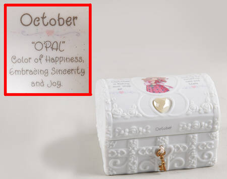 Precious Moments Hope Chest with Birthstone October - Boxed
