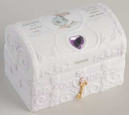 Precious Moments Hope Chest with Birthstone February-Amethyst - No Box
