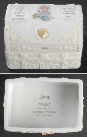 Precious Moments Hope Chest with Birthstone June-Pearl - No Box