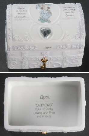 Precious Moments Hope Chest with Birthstone April-Diamond - No Box