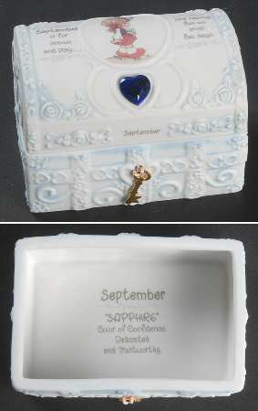 Precious Moments Hope Chest with Birthstone September-Sapphire - Boxed