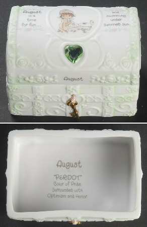 Precious Moments Hope Chest with Birthstone August-Peridot - No Box