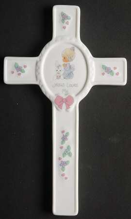 Precious Moments Wall Cross Jesus Loves Me-Girl - Boxed