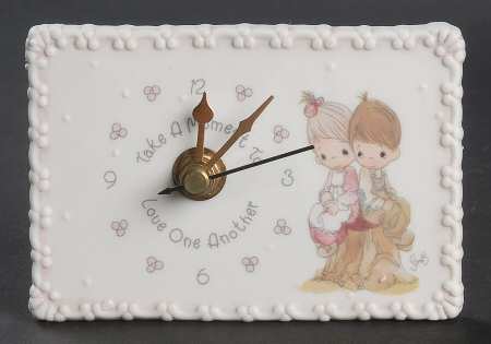 Precious Moments Mini Desk Clocks Kids On Stump - No Box