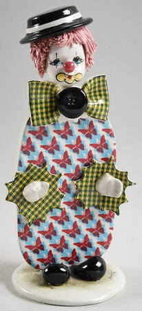 Lino Zampiva Figurines Clown Flat-Button&Butterflies - With Box