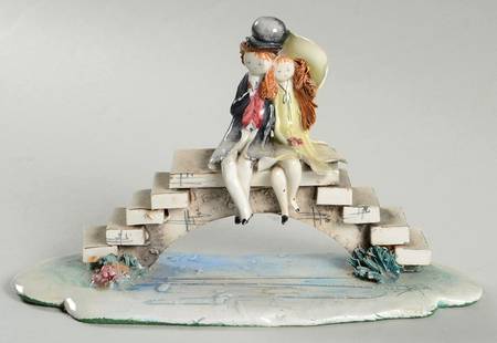 Lino Zampiva Figurines Lovers On The Bridge - No Box