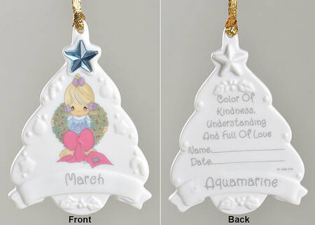 Birthstone Ornaments March - Boxed