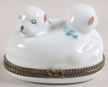 Limoges Boxes By Pierre Deux Puppies - No Box