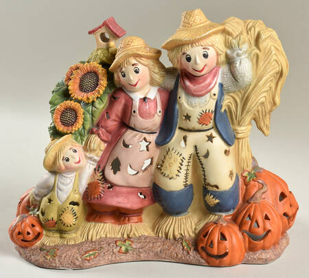 Candle Votives Scarecrow Family - No Box