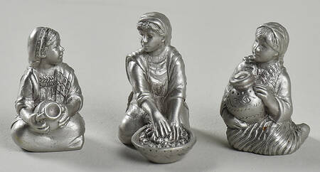Nativity Pewter Girls - Set Of 3 - Boxed
