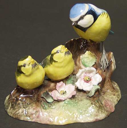 Bird Figurines Blue Tit And Chicks - No Box