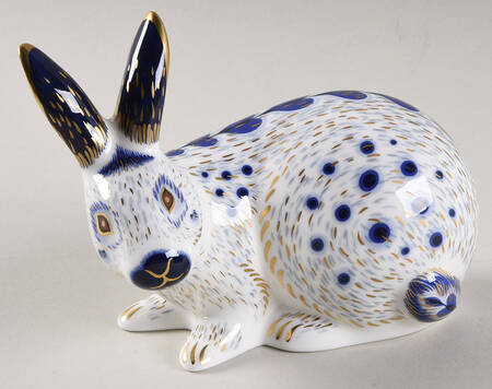 Imari Paperweight Collection English Rabbit Blue - With Box Bx395