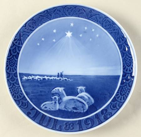 Annual Christmas Plate Sheep And Shepherds - No Box