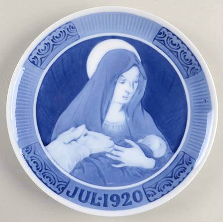 Annual Christmas Plate Mary And Child Jesus - No Box