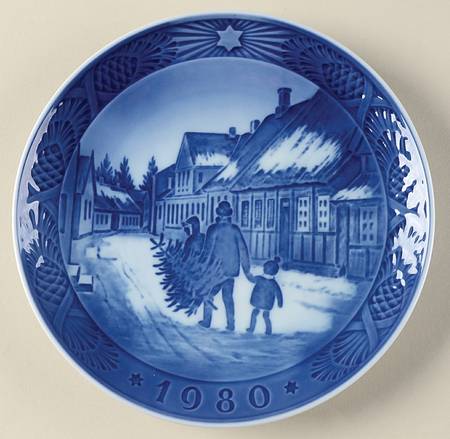 Annual Christmas Plate Bringing Home Christmas Tree - No Box