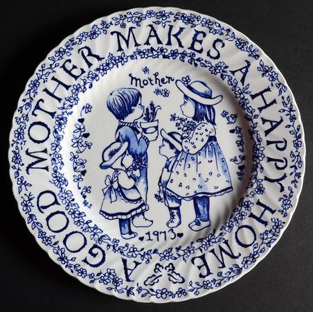 Mother's Day Plate Mother Makes A Happy Home-Blue - No Box