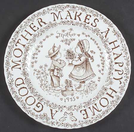 Mother's Day Plate Mother Makes A Happy Home-Brown - No Box