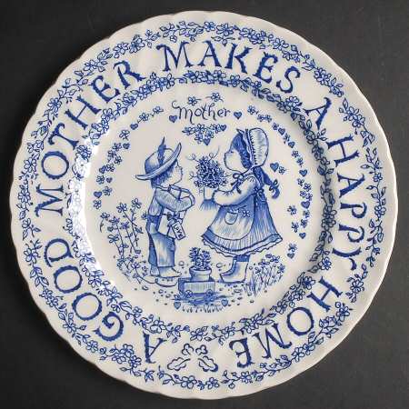 Mother's Day Plate Mother Makes A Happy Home-Blue - No Box