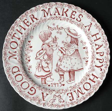 Mother's Day Plate Mother Makes A Happy Home-Pink - No Box