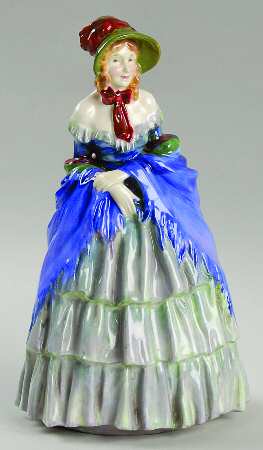 Royal Doulton Figurine A Victorian Lady-Green/Pur - With Box Bx1476