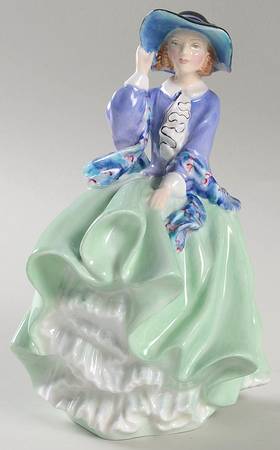 Royal Doulton Figurine Top O' The Hill-Green/Blue - Bx527 With Box