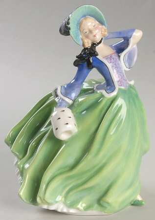 Royal Doulton Figurine Autumn Breezes-Green/Blue - No Box