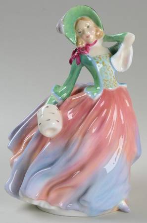 Royal Doulton Figurine Autumn Breezes-Green/Pink - No Box