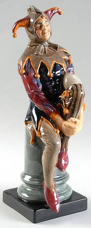 Royal Doulton Figurine Jester-Brown/Mauve - Boxed