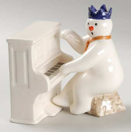 Snowman Figurine Collection Pianist Snowman- Set Of 2 - Boxed