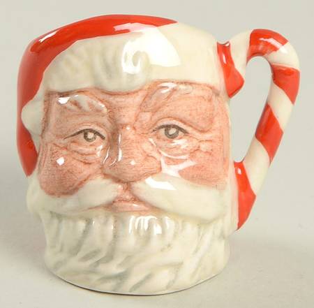 Character Jug Santa Claus-Candy Cany Handle-Tiny - Boxed