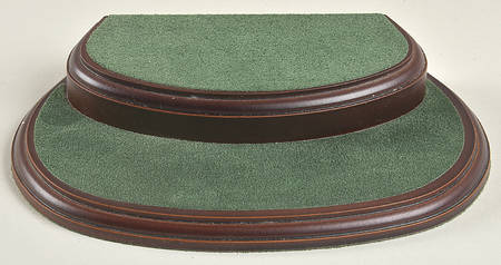 Character Jug Wooden Display-Green Felt - Display Stand