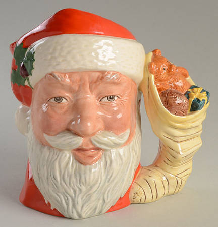 Character Jug Santa Claus-Large/Var 3-Sack Handle - No Box