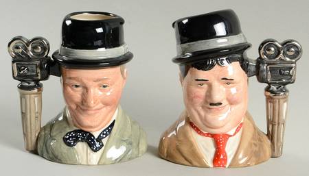 Character Jug Laurel & Hardy-Set Of 2 - No Box
