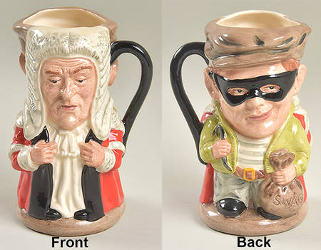 Character Toby Jug Judge & Thief-Two Sided-Small - Boxed