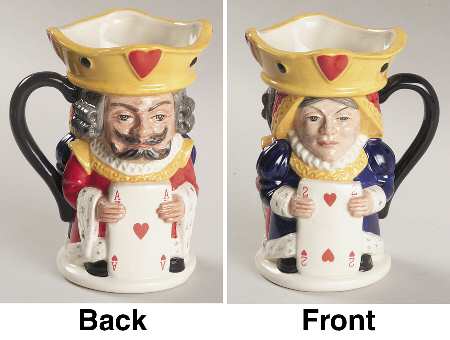 Character Toby Jug King & Queen Of Hearts-2 Sided-Small - No Box